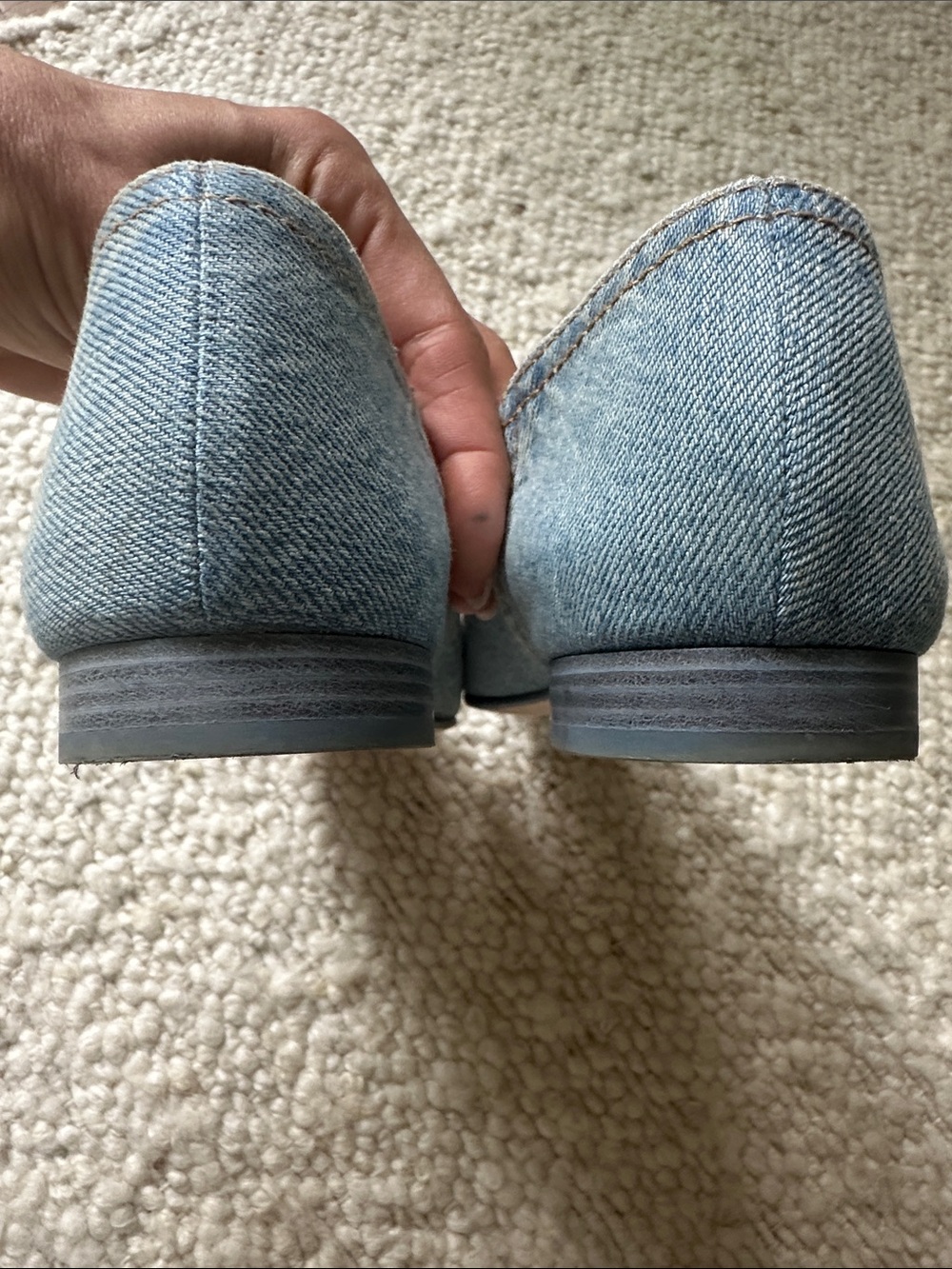 CHANEL Light Blue Denim Embroidered CC Ballet Flats - Picture 3 of 7